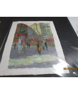 GEORGE PHILLIPS 2OTH C OIL ON PAPER TITLED TOWN SQUARE EARLY PAINTING SGN - £291.61 GBP