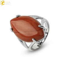 Crystal Rings Natural Stone Ring for Women Men Adjustable Healing Pink Quartz La - £11.43 GBP