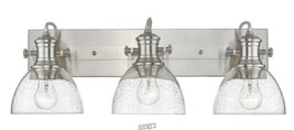 Golden Lighting Hines 3-Light Pewter with Seeded Glass Bath Vanity Light - £164.34 GBP