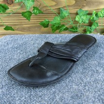 Born  Women Flip Flop Sandal Shoes Black Leather Size 6 Medium - £19.46 GBP