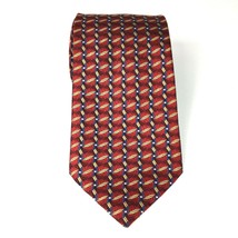 Impressive Bocara Hand Made mens tie 60&quot;x 3.75&quot; red blue gold neck tie d... - $12.69