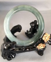 57mm Genuine Burmese Grade A Light Lake Green Jadeite Bangle Bracelet 翡翠玉鐲手鐲湖水綠 - £1,314.86 GBP