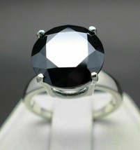 4.20Ct Negro Creado en Laboratorio Diamante Alianza 14K Oro Blanco Macizo Mujer - £76.79 GBP+