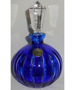 Hand Cut COBALT BLUE 24% PbO Lead Crystal PERFUME Czech Republic - $69.29