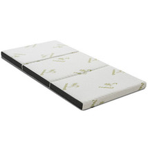 Queen 3 Inch Tri-fold Memory Foam Floor Mattress Topper Portable with Ca... - £130.88 GBP