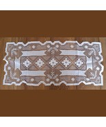 Vintage White Crochet Cotton Lace Doily Mat Rectangular Centerpiece 33&quot;  - $14.82