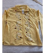 Decorated Originals Yellow Full-Zip Embellished Daisy And Ladybug Jacket... - $21.05 CAD