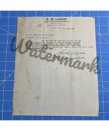 Vintage Letter Lufkin Texas Grocery Store 1936 E. W. Leach Cute Funny Si... - €18,40 EUR