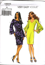 Very Easy Vogue V8945 Misses 14 to 22 Semi Fitted Dress Uncut Sewing Pat... - $16.66