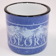 COLORADO Coffee Mug Mountains Trees Forest Snowy Blue White And Black St... - $9.04