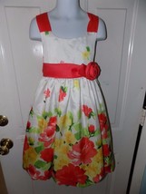 Bonnie Jean Lined Summer Flowered Party Sleeveless Easter Dress Size 6 G... - £14.35 GBP