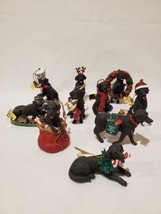10 Danbury Mint Lovable LABRADOR Black Lab Christmas Dog Ornaments - $148.49