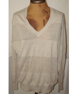 NWT New Womens Gap Sweater Sheer Striped S Khaki Beige Tan LS Linen Cotton - £62.51 GBP