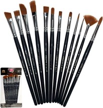 Low Cost KANO Painting Brushes Set of 12 Professional Round Pointed Tip Nylon - £33.65 GBP