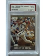 Jeff Bagwell Slabbed 1991 Fleer Ultra Update Baseball Card PSA EX 5 - $275.84 MXN