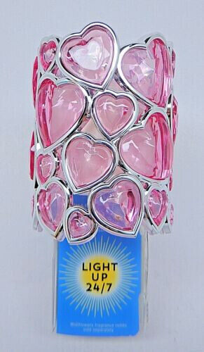 BATH & BODY WORKS VALENTINES PINK CRYSTAL HEARTS WALLFLOWERS PLUG IN NIGHT LIGHT - $24.70