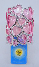 Bath &amp; Body Works Valentines Pink Crystal Hearts Wallflowers Plug In Night Light - £19.74 GBP