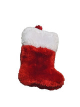 December Home Mini Winter Holiday Red/White Plush Stocking Fluffy Soft Fur-5” - £8.52 GBP
