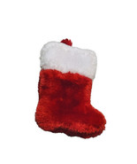 December Home Mini Winter Holiday Red/White Plush Stocking Fluffy Soft F... - £8.10 GBP