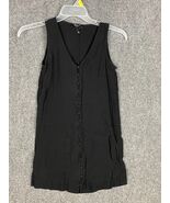 Madewell Dress Women&#39;s XS Button Up Sleeveless Black 100% Viscose Extra ... - $27.90 CAD