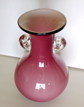 Large 12&quot; Mauve Pink Purple Ombre Glass Vase - £15.18 GBP