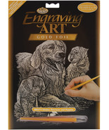 Gold Foil Engraving Art Kit 8X10 inches Golden Retriever &amp; Puppies - €10,76 EUR