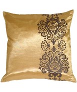 Gold with Brown Baroque Scroll Throw Pillow, with Polyfill Insert - £22.34 GBP