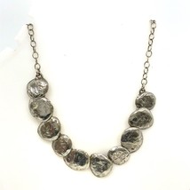 Vintage Sterling Signed Silpada Hammer Silver Discs Link Bib Collar Necklace 18 - £88.73 GBP