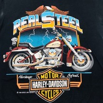 Vintage 1988 Harley Davidson Real Steel Heritage Softail T Shirt Mens Large 80s - £118.62 GBP