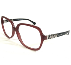 Coach Eyeglasses Frames HC 8155Q L130 53211 Black Leather Silver Red 59-16-140 - £51.38 GBP
