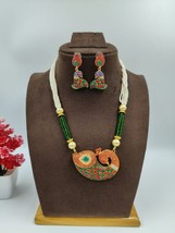 Indian Women Necklace Set Gold Plated Meenakri Fashion Jewelry Wedding W... - £24.49 GBP