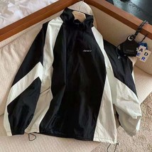 QWEEK Windbreaker Jackets Harajuku Oversized Streetwear Black Trench Jacket Coup - £15.87 GBP