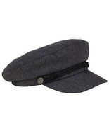 Greek Fisherman Cap Hat Charcoal  With Rope Hat Band One Size Yachting S... - $34.70 CAD