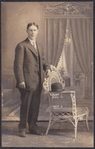 Walter M. Sharp RPPC 1911 Lowell, Oregon Real Photo Postcard of Young Man - £13.91 GBP