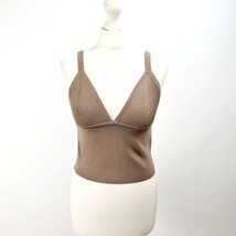 Zara - NEW - Ribbed Knit Bralette Top - Brown - Medium - £12.09 GBP