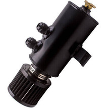 0.75L Engine Baffled Oil Catch Tank Can Reservoir &amp; Breather Filter 750ML 10AN - £16.79 GBP