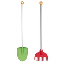 Fiskars 375400-1002 Kids Essential Landscaping Rake and Shovel Garden Se... - £28.37 GBP