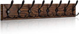 Coat Rack Wall Mount - Wooden Wall Coat Rack With 8 Tri Metal Hooks For ... - $33.99