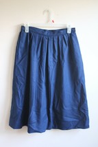 Vtg Pendleton 12P Blue A-Line Pleated 100% Wool Midi Skirt USA Made - £19.13 GBP