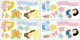Disney Princess Self Stick Removable Appliques Wallies Stickers Snow White Belle - £10.65 GBP
