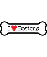 I Heart (Love) Bostons Dog Bone Car Fridge Magnet  2&quot;x7&quot; USA  Made Water... - £3.91 GBP