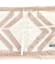 Vintage 8 pc Linen Lace Napkin Placemat Luncheon Set Progress Creation USA - £7.87 GBP