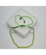  Peridot Bracelet, Adjustable Beaded Bracelet, Dainty Gemstone Natural ... - $7.49