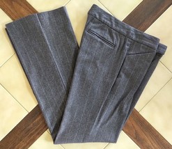 THEORY Low-Rise Gray Pinstripe Stretch Wool Blend Boot Cut Dress Pants (... - £30.76 GBP