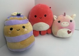 Kellytoy Squishmallows Veronica Coral Red  Octopus Sealife 5” Paden Blueberry - £9.79 GBP