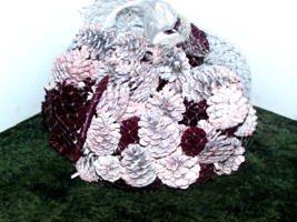 PINE CONES natural, white, pale pimk mixed 4 lbs approx 50+/- (sew rm mt... - $10.80