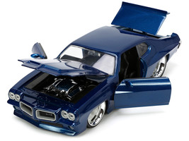 1971 Pontiac GTO Dark Blue Metallic &quot;Bigtime Muscle&quot; Series 1/24 Diecast... - £32.27 GBP