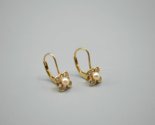 Flower Pearl Lever Back Earrings 10K Gold 1.37g B&amp;B Stamp Classy Simple - $77.27