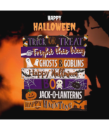 Happy Halloween Décor Trick Or Treat Hanging Sign Decoration Ghosts &amp; Go... - $6.86