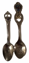 Mackinac Bridge Michigan Souvenir Spoons Set Of 2 With Hanging Bridge Charm - £6.36 GBP
